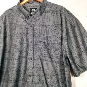 Vintage Y2K Ecko Unltd Shirt 2XL Gray All Over Print Logo Spellout Streetwear